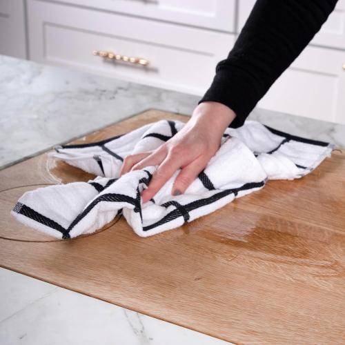 All-Clad Checked Kitchen Towel: Highly Absorbent, Super Soft Long Lasting - 100% Cotton, 17x30 Tea Towel for Cleaning & Drying Dishes, Pans, Glassware, or Countertops, (2-Pack), Black