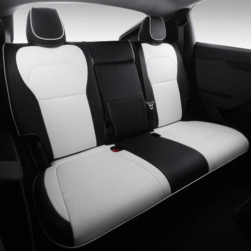 Custom Fit Seat Covers for 2025 2026 Tesla Model Y Juniper (5-Seater) - [NOT for 2026 Juniper RWD/AWD] - Ventilated Seats & Rear Screen Compatible - Nappa Leather Full Set Car Seat Protectors
