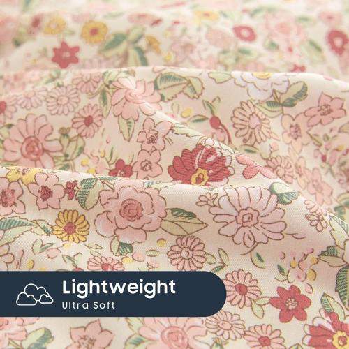 Size twin XL Wake In Cloud - Floral Duvet Cover Set, Cute Vintage Flower Cottagecore Aesthetic for Women Teen Girls, Soft Lightweight Bedding, 3-Piece, Cream Pink, Twin/Twin XL Size