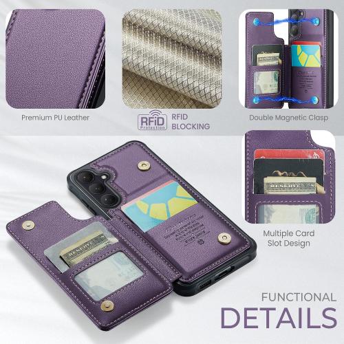 Kowauri for Samsung Galaxy S26 Case, PU Leather Wallet Case for Women Men with RFID Blocking Card Holder Slot Magnetic Closure Shockproof Protective Phone Cover for Samsung Galaxy S26 (Purple)