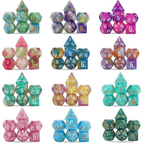 DND Dice Set, 25 X 7 (175 Pieces) Polyhedral D&D Dice Set Three-Color, Two-Color and Monochrome Dice for Dungeons and Dragons with 1 Black Bags
