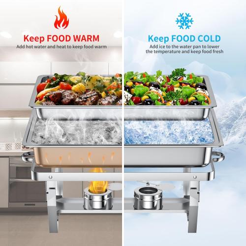 Chafing Dishes for Buffet Set: Chafers for Catering - Chafing Dish Buffet Set with Lids | Chafers and Buffet Warmers Sets | Serving Food Warmer | Chafers Servers Sets