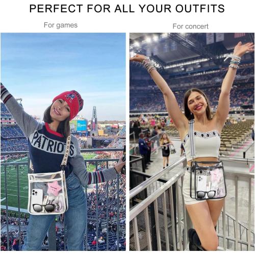 Bluome Clear Bag for Stadium Events 12 x6 x12, Clear Crossbody Purses for Women Concerts Stadium Approved Work Beach