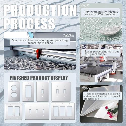 1 Pcs Mirror Light Switch Plates Outlet Covers Durable Wall Plate Acrylic Mirrored Switch Plates And Outlet Covers Decorative Plates