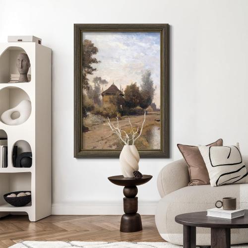 Picrit 24x36 Poster Frame, Vintage 24 x 36 Picture Frame, Retro Home Decor Wall Hanging Gallery Frames, Photo Frame for Horizontal or Vertical Wall Mounting, Brown and Gold