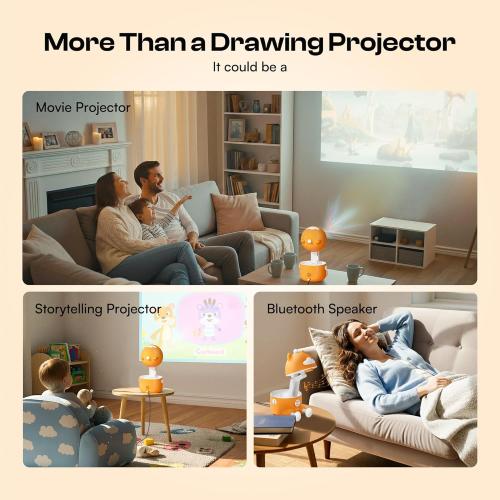 Caydo T3 AI Drawing Projector for Kids, Eye-Safe Learn to Draw Toy with 700  Activities & App, HD Bluetooth Childrens Art Projector, Educational Gift for Boys Girls Ages 5-12