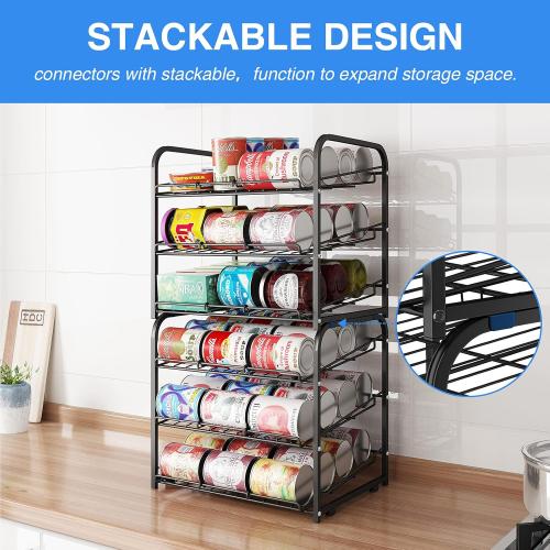 AIYAKA 3 Tier Stackable Can Rack Organizer–12.2 D x 16.6 W x 14.5 H,for food storage,kitchen cabinets or countertops,Storage for 36 cans,Bronze