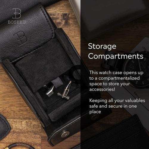 Leather Watch Roll Travel Case – Watch Travel Case for Men – Travel Watch Cases for Men – Single Watch Case Travel – Black Watch Roll Case – Leather Watch Case Travel – Watch Leather Travel Case