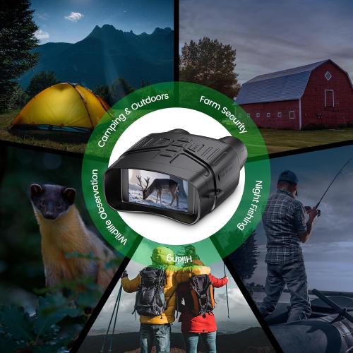 Night Vision Goggles, 4K Night Vision Binoculars for Adults with 5000mAh Battery, 3 HD Screen & 32GB Card for Hunting, Wildlife Observation, Security
