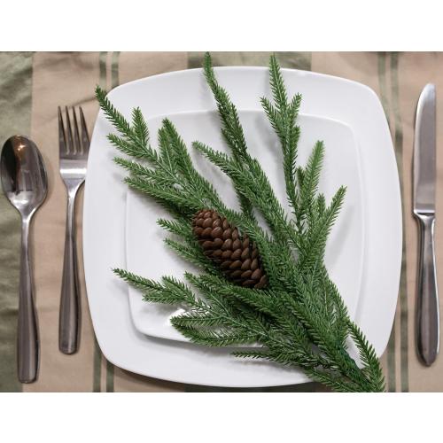 Artificial Christmas Norfolk Pine Stems Branches for Vases,12 Bundles Faux Pine Branches with 5 PCS Big Fake Pinecones Stems Greenery Evergreen Real Touch for Holiday Winter Table Xmas Decor