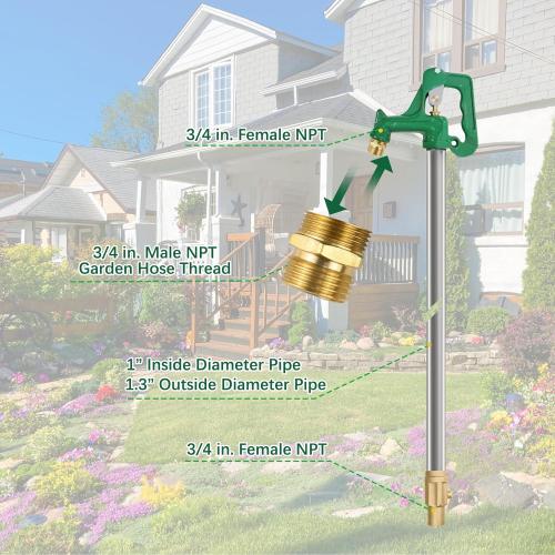 Frost Proof Yard Hydrant,Freeze Proof Outdoor Faucet Frost Free Hydrant for Yard Garden Farm Pasture Irrigation,Water Faucet 3/4 Pipe Connection,4.25ft Total Length 24 Bury Depth