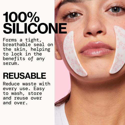 Pacifica Beauty Reusable Smile Line Mask, Skincare, Silicone Mask, For Fine Lines and Wrinkles, Lift and Firm, Pair with Serum, Storage Tin Included, Skin Care, Smile Line Patches, Vegan, 2 Pieces