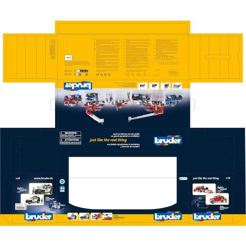 Bruder 02526 Jeep Rubicon Police car with Light skin Policeman, Jeep W/ Light Skin Policeman