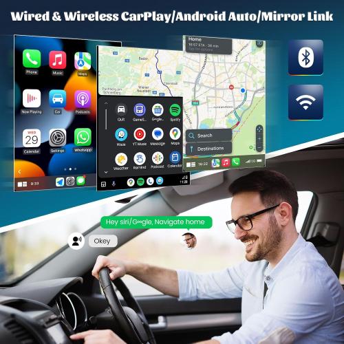 2 64G Android 13 Car Stereo for Dodge RAM 1500 2500 3500 2013-2018(Auto AC) with Wireless Carplay Android Auto, 9.7 Touchscreen in Dash GPS Radio with GPS WiFi Bluetooth FM RDS EQ SWC Backup Camera