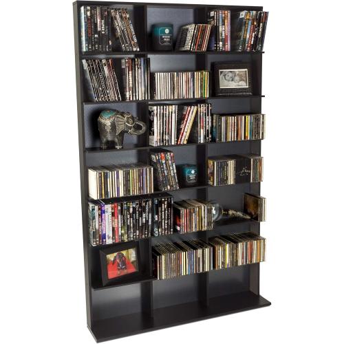 Atlantic Elite Media Storage Cabinet - Medium Tower, Stores 609 CDs, 483 Blu-Rays, 420 DVDs, 410 PS3/PS4 Games or 528 wii Games with 7 Fixed Shelves, PN35435742 in Black