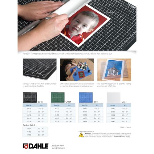 Dahle Vantage 10693 Premium Self-Healing Cutting Mat, 24x36, 1/2 Grid, 5 Layers for Max Healing, Perfect for Crafts & Sewing, Blue