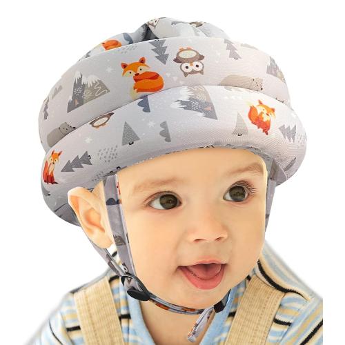 Size 6-12 months 1-2 years Color Grey Baby Head Protector - Baby Helmet for Crawling Walking Running - No Bumps and Soft Cushion - Adjustable Protective Cap Infant Baby Safety Headguard - Toddler Helmets 6-12 Months 1-2 Years Old