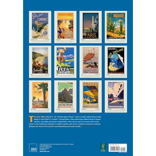 Travel the World Oversize Wall Calendar 13.4 x 19 Spiral Bound with Hanger (2026)