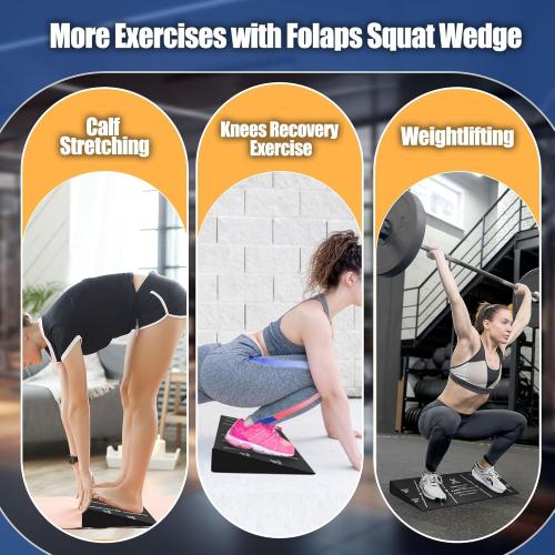 Squat Wedge Block One Piece: Heel Elevated Slant Board for Squats Weightliting Home Gym Squat Wedge
