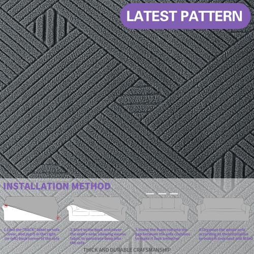 Super Stretch Couch Cover  New Striped Sofa Covers Fitted Slipcovers with Elastic Bottom, Dog Cat Pets Proof Spandex Fabric Comfortable & Durable (Dark Grey, Sofa)