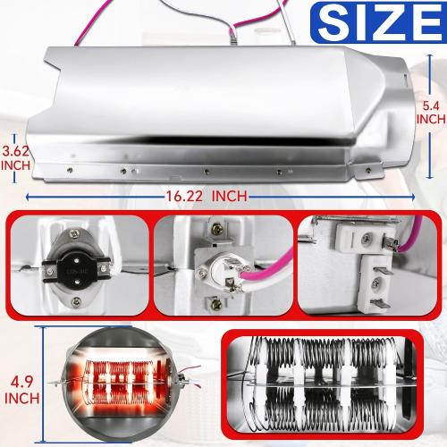 DLE1501W DLE1101W DLEX3360W Dryer Heating Element & Thermostat Fit for LG Models DLEX2550R DLE3733U DLE2240W DLE3733W DLE0442G DLEX3250V DLEX3360V DLE5977B DLE2050W DLE0442W DLE2140W DLE2101W DLE3777W