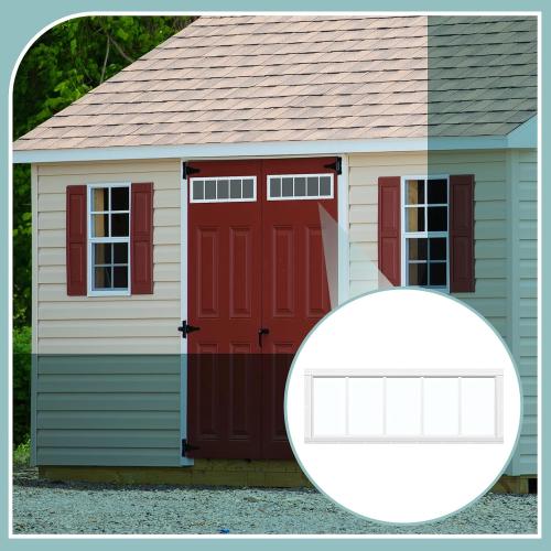 Tandefio 2 Pack 10'' X 29'' White Basement Garage Door Flush Mount Shed Window with Tempered Glass Household Windows with Screws for Chicken Coop Sheds Barns Playhouse