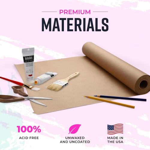 Bryco Goods 30 x 200' (2400) Brown Kraft Paper Roll - USA Made - Versatile for Different Arts and Crafts Projects - Pin Up Your Work Or School Notes - Create Vision Board for Your Bedroom