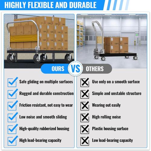 10 Inch Pneumatic Casters Set of 4 (2 Swivel/2 Rigid),Heavy Duty Casters,Tolerable 1300 LBS,Rubber Knobby Tread for Workbench, Cart, Trolley,Wagon and Shelves