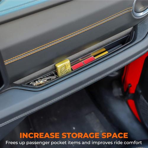 Savadicar Grab Bar Tray Compatible with 2024 2025 Jeep Wrangler (JL) & Jeep Gladiator (JT), Passenger Side GrabTray Storage Organizer, Interior Accessories, Black (Patent Authorization)