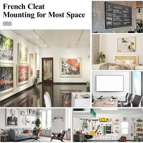 French Cleat Hanger 30 Inch, 2 Pairs Heavy Duty Aluminium Z Bar Clips Picture Hanging Kit, Interlocking Wall Mount Bracket for Mirror, Picture, Headboard, Shelf, Supports 200 lbs