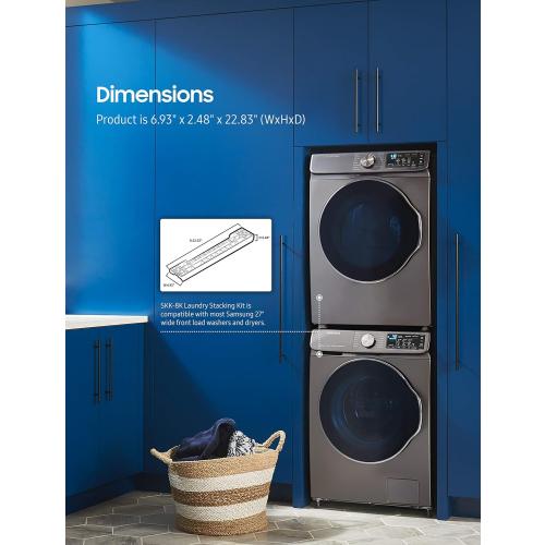 SAMSUNG Stacking Kit for 27” Wide Front Load Washer and Dryer Combo, Small Space Saving Solution for Stackable Laundry Machine Sets, All Parts Included, SKK-8K
