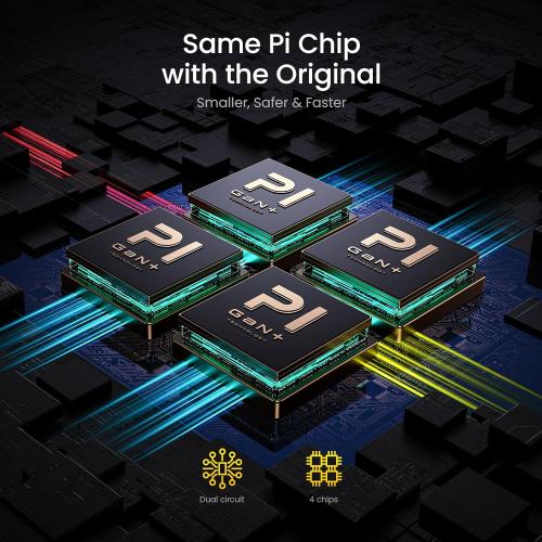 Yellow AOHI Magcube 140W USB C Charger PD3.1 3-Port GaN  Laptop Wall Charger 100W Fast Charging Power Adapter Foldable Plug for MacBook Pro 16'', Dell XPS, iPad Pro, Galaxy, iPhone 15 Pro, Chromebook, Yellow