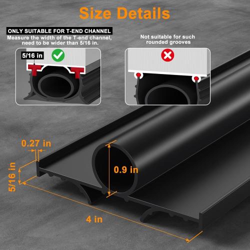 Garage Door Seals Bottom Rubber, 3-Sided Weatherproof Seal, Three Layers of Protection Available. Garage Door Bottom Seal 20 Ft, Garage Door Bottom Weather Seal. Easy to Install (Black)