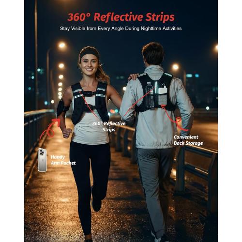 ZELUS Weighted Vest, 6lb/8lb/12lb/16lb/20lb/25lb/30lb Weight Vest with Reflective Stripe for Workout, Strength Training, Running, Fitness, Muscle Building, Weight Loss, Weightlifting