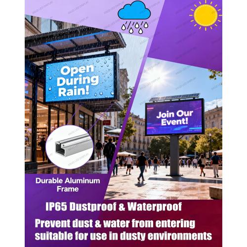 XSGD P3 Programmable Led Sign Outdoor LED Sign for Business, IP65 Waterproof Scrolling Digital Signage Displays, RGB Full Color LED Screen, Custom Images and Video for Business Adversting 40''x17''