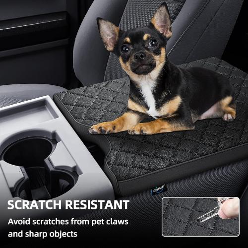 Center Console Cover Compatible with Ford F150 2015-2025,2017-2025 F250 F350 F450 with 40/20/40 Jump Seat Armrest Accessories, Leather Armrest Cover Protector (Jump Seat Console Only)