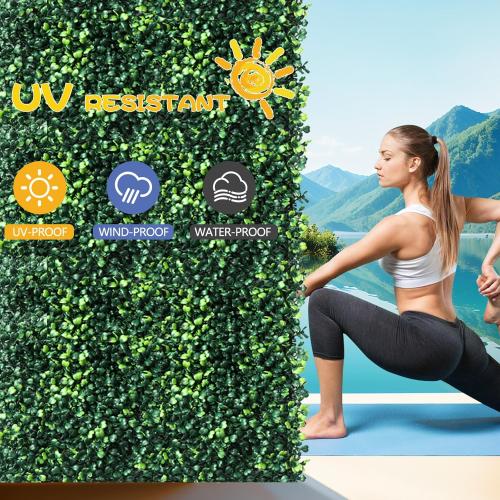 Grass Wall Panels,12Pcs 10x 10 Artificial Boxwood Hedge Panels for Indoor Outdoor Decor,Higher Density Faux Greenery Wall Backdrop Green Wall Privacy Screen for Patio Party and Backyard