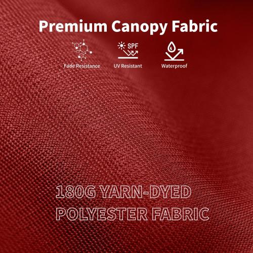 9FT Solar Umbrella 32 LED Lighted Patio Umbrella Table Market Umbrella w/Tilt and Crank, UV-Resistant Outdoor Umbrella for Pool, Garden, Deck, Red