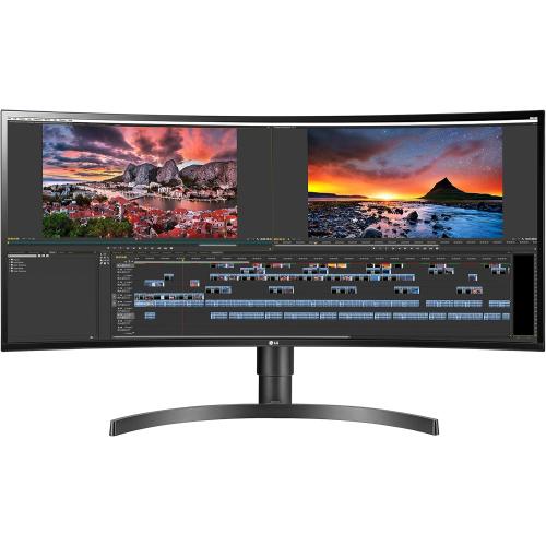 LG 34WN80C-B UltraWide Monitor 34” 21:9 Curved WQHD (3440 x 1440) IPS Display, USB Type-C (60W PD) , sRGB 99% Color Gamut, 3-Side Virtually Borderless Design, Tilt/Height Adjustable Stand - Black