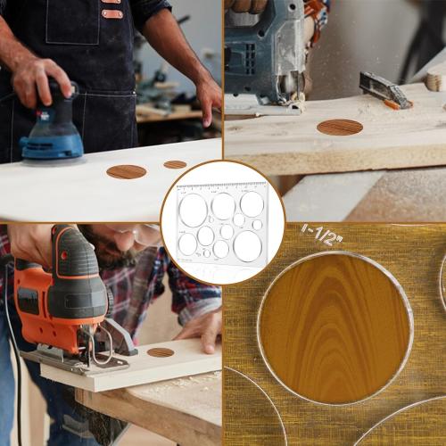 10*7.9 inches 13 in 1 Router Template for Woodworking,Router Jig Template,Bowtie Router Template Jig Kit, Circle Inlay Template Decorative Template, clarity