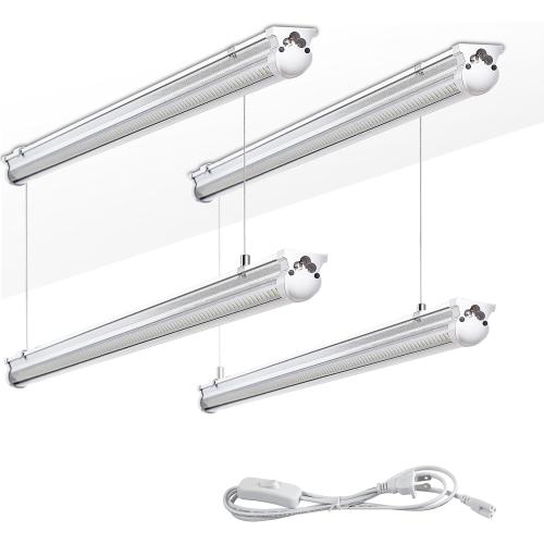 4Pack 4FT LED Shop Light Garage Lights,50W 6000K 7500LM White Light,Hanging/Surface Mount,Plug and Play,Linkable T8 LED Shop Lights,Commercial Bay Lighting for Warehouse Workshop Basement