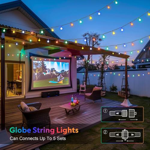 100 LED Christmas Lights Outdoor Waterproof, 43ft Globe Fairy Lights Plug in Indoor with Remote, Multicolor String Light for Patio Garden Christmas Decor