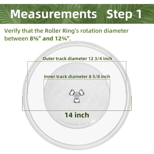 14 Microwave Glass Plate for LG Microwave Plate MJS47373304, 14 Inch Microwave Glass Turntable for Panasonic F0601CD00BP A06014000AP