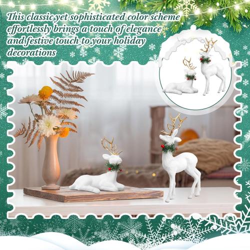 Wesiti 4 Pcs Christmas Reindeer Decoration