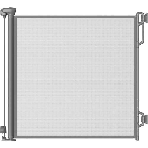 Retractable Baby Gate for Stairs & Doorways - 55 Wide Portable Safety Gate | Fits Baseboards, Easy to Use Indoor/Outdoor | Mesh Gate for Dogs, Puppies, Cats (Gray)