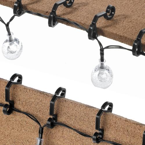 Marsui 120 Pieces Christmas Light Clips Outdoor Gutter Hooks Plastic Seasonal Weatherproof Clips Holiday Fence Hooks for Christmas Roof Tree Outside Hanging String Lights(Black)