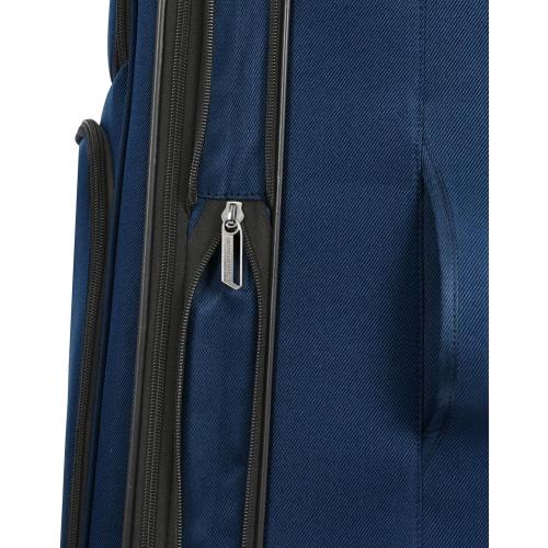 U.S. Traveler Aviron Bay Expandable Softside Luggage with Spinner Wheels, Navy, Large 31-Inch