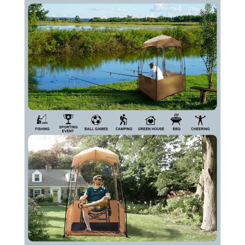 Sports Tent, Instant Weather Proof Pod, Pop Up Bubble Clear View Tent, Sports Pod with Extra Top Cover for Soccer, Football, Softball Games, and Other Outdoor Events, Baobrava, MioTsukus