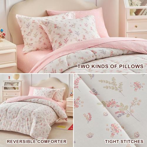 Size medium Cotton Comforter   Pink Floral Design, Soft n Cozy