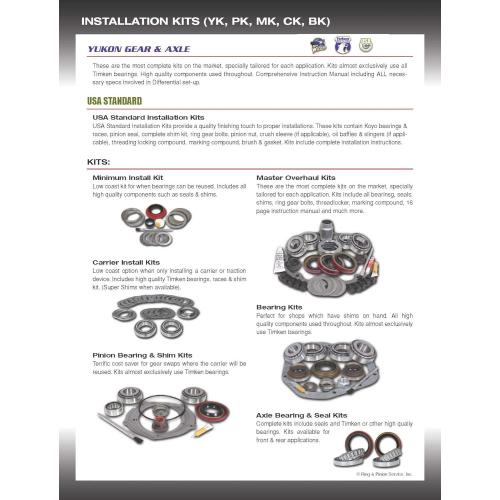 USA Standard Gear (ZK GM8.6) Master Overhaul Kit for GM 8.6 Differential